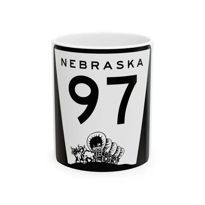 N-97 (Nebraska) (Road Sign) White Coffee Mug 11oz - Go Mug Yourself