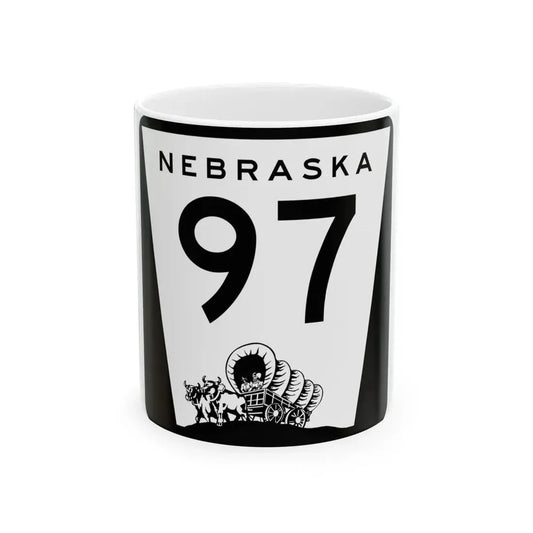 N-97 (Nebraska) (Road Sign) White Coffee Mug 11oz - Go Mug Yourself