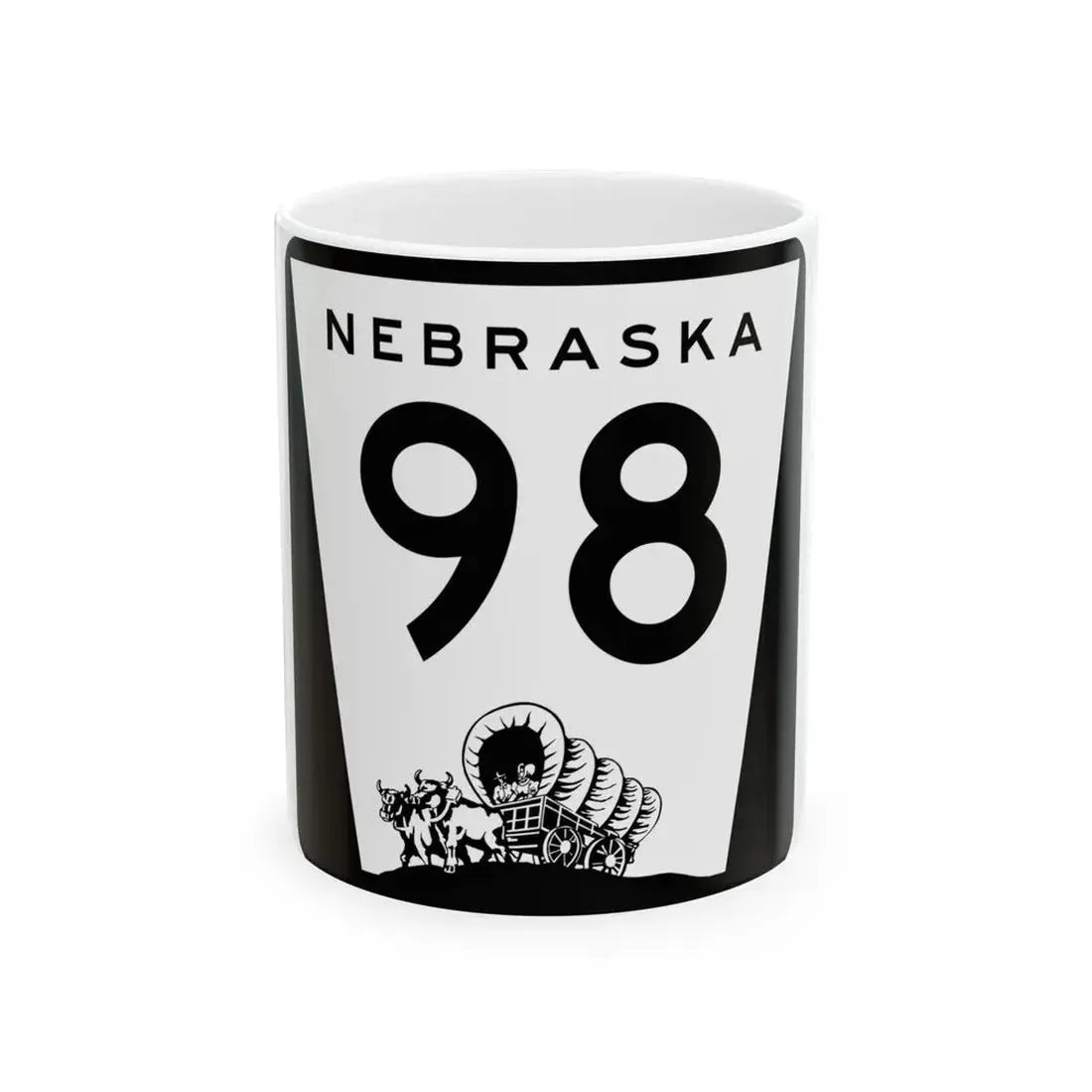 N-98 (Nebraska) (Road Sign) White Coffee Mug 11oz - Go Mug Yourself