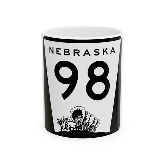 N-98 (Nebraska) (Road Sign) White Coffee Mug 11oz - Go Mug Yourself