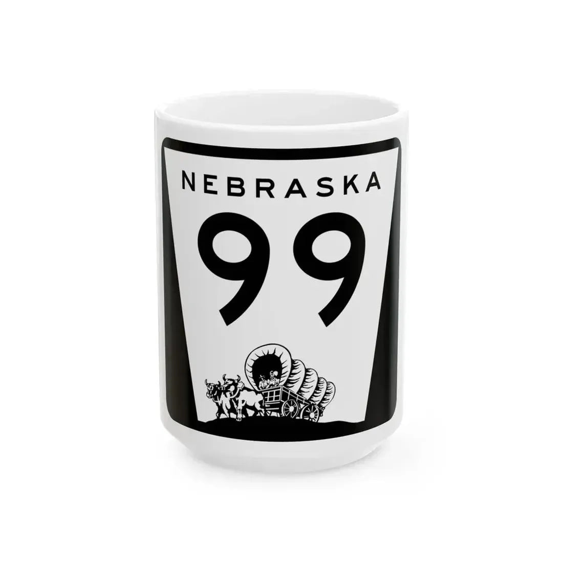 N-99 (Nebraska) (Road Sign) White Coffee Mug 15oz - Go Mug Yourself