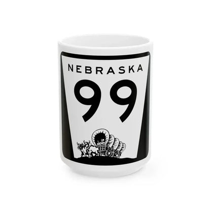 N-99 (Nebraska) (Road Sign) White Coffee Mug 15oz - Go Mug Yourself