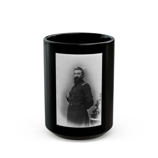 N. Kimball, Three-Quarter Length Portrait, Standing, Facing Left; With Right Hand Inside His Coat And Left Hand Behind Himself (U.S. Civil War) Black Coffee Mug 15oz - Go Mug Yourself