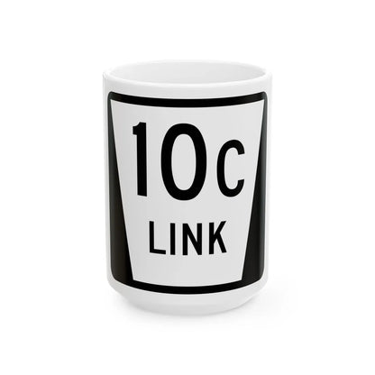 N LINK 10C (Nebraska) (Road Sign) White Coffee Mug 15oz - Go Mug Yourself