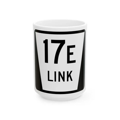 N LINK 17E (Nebraska) (Road Sign) White Coffee Mug 15oz - Go Mug Yourself