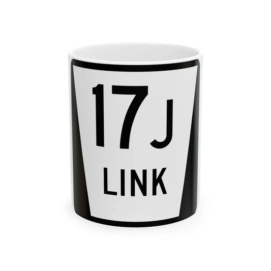 N LINK 17J (Nebraska) (Road Sign) White Coffee Mug 11oz - Go Mug Yourself