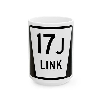 N LINK 17J (Nebraska) (Road Sign) White Coffee Mug 15oz - Go Mug Yourself