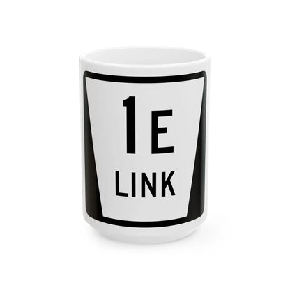 N LINK 1E (Nebraska) (Road Sign) White Coffee Mug 15oz - Go Mug Yourself