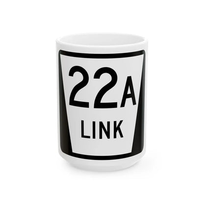 N LINK 22A (Nebraska) (Road Sign) White Coffee Mug 15oz - Go Mug Yourself