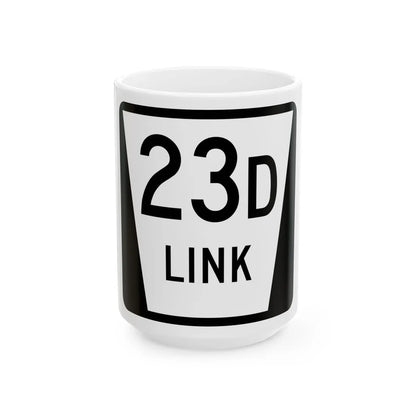 N LINK 23D (Nebraska) (Road Sign) White Coffee Mug 15oz - Go Mug Yourself