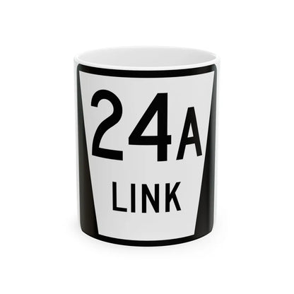 N LINK 24A (Nebraska) (Road Sign) White Coffee Mug 11oz - Go Mug Yourself