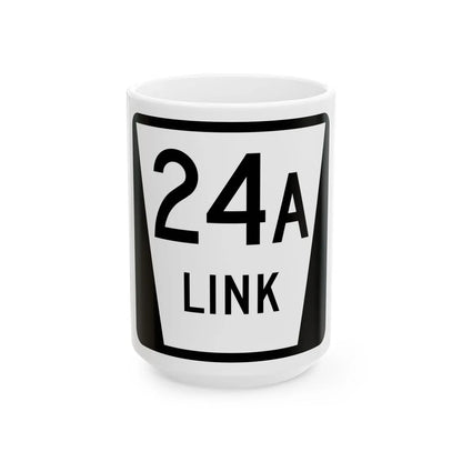 N LINK 24A (Nebraska) (Road Sign) White Coffee Mug 15oz - Go Mug Yourself