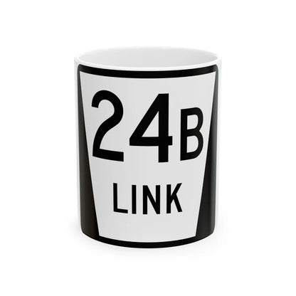 N LINK 24B (Nebraska) (Road Sign) White Coffee Mug 11oz - Go Mug Yourself