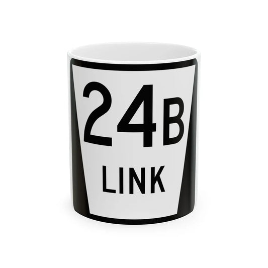 N LINK 24B (Nebraska) (Road Sign) White Coffee Mug 11oz - Go Mug Yourself