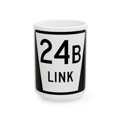 N LINK 24B (Nebraska) (Road Sign) White Coffee Mug 15oz - Go Mug Yourself