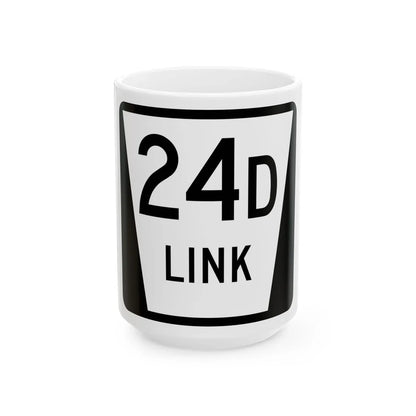N LINK 24D (Nebraska) (Road Sign) White Coffee Mug 15oz - Go Mug Yourself