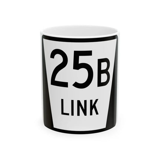 N LINK 25B (Nebraska) (Road Sign) White Coffee Mug 11oz - Go Mug Yourself