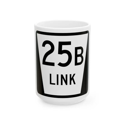 N LINK 25B (Nebraska) (Road Sign) White Coffee Mug 15oz - Go Mug Yourself