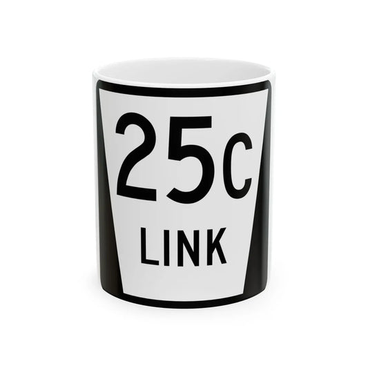 N LINK 25C (Nebraska) (Road Sign) White Coffee Mug 11oz - Go Mug Yourself