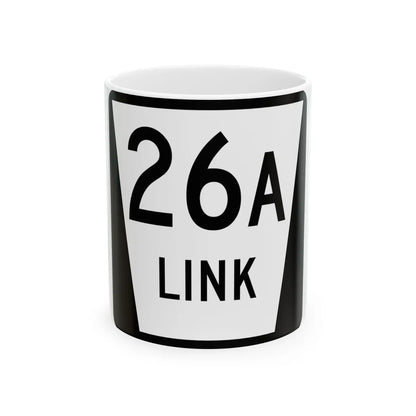 N LINK 26A (Nebraska) (Road Sign) White Coffee Mug 11oz - Go Mug Yourself