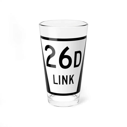 N LINK 26D (Nebraska) (Road Sign) Pint Glass 16oz 16oz - Go Mug Yourself