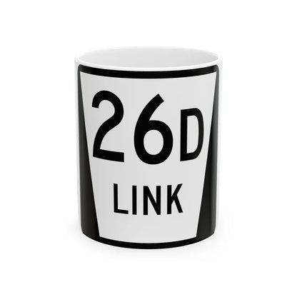 N LINK 26D (Nebraska) (Road Sign) White Coffee Mug 11oz - Go Mug Yourself
