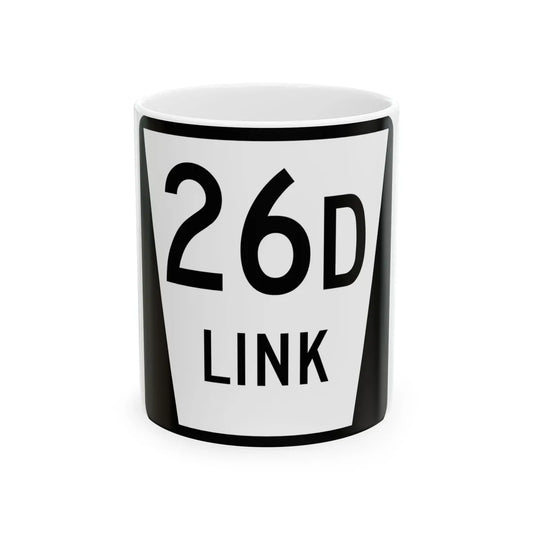 N LINK 26D (Nebraska) (Road Sign) White Coffee Mug 11oz - Go Mug Yourself