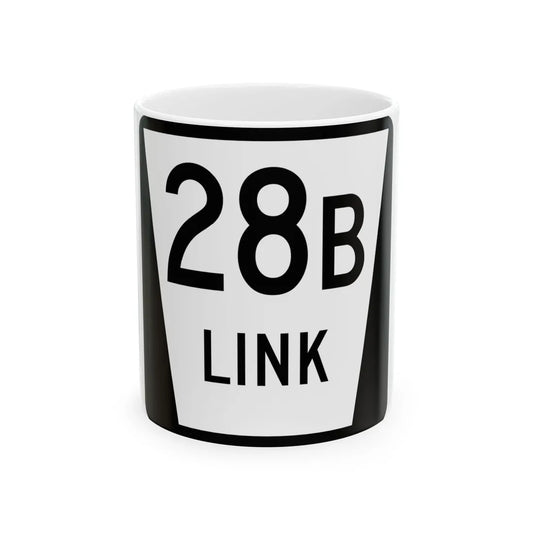 N LINK 28B (Nebraska) (Road Sign) White Coffee Mug 11oz - Go Mug Yourself