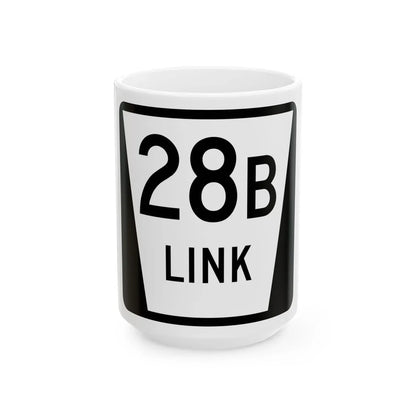 N LINK 28B (Nebraska) (Road Sign) White Coffee Mug 15oz - Go Mug Yourself