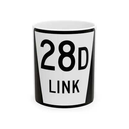 N LINK 28D (Nebraska) (Road Sign) White Coffee Mug 11oz - Go Mug Yourself