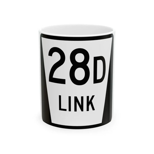 N LINK 28D (Nebraska) (Road Sign) White Coffee Mug 11oz - Go Mug Yourself