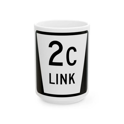 N LINK 2C (Nebraska) (Road Sign) White Coffee Mug 15oz - Go Mug Yourself