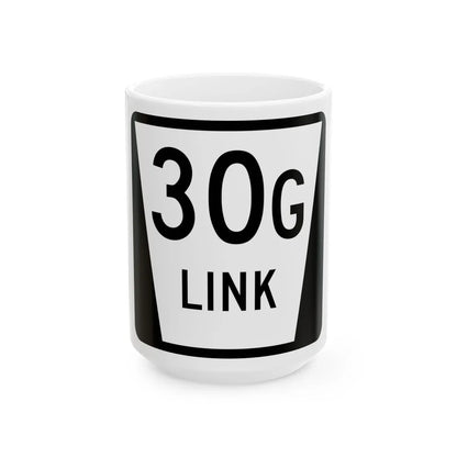 N LINK 30G (Nebraska) (Road Sign) White Coffee Mug 15oz - Go Mug Yourself