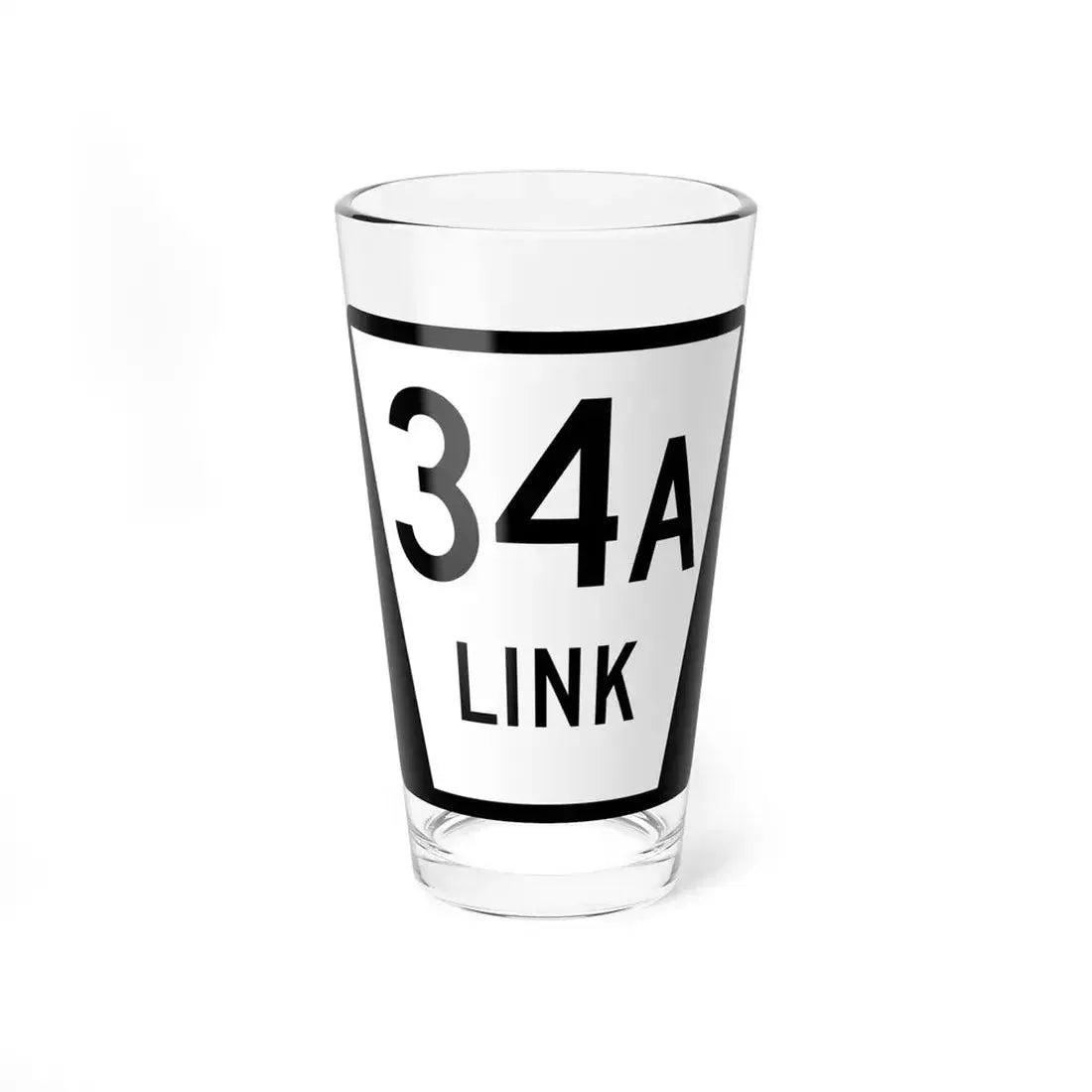 N LINK 34A (Nebraska) (Road Sign) Pint Glass 16oz 16oz - Go Mug Yourself