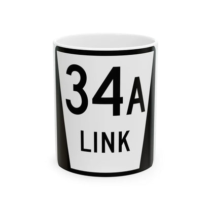N LINK 34A (Nebraska) (Road Sign) White Coffee Mug 11oz - Go Mug Yourself