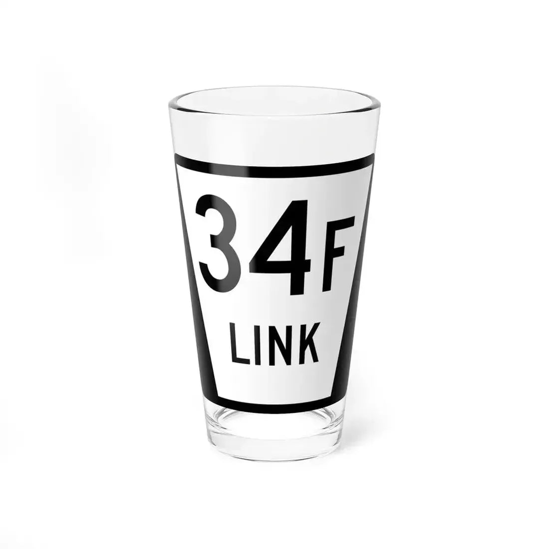 N LINK 34F (Nebraska) (Road Sign) Pint Glass 16oz 16oz - Go Mug Yourself