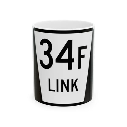 N LINK 34F (Nebraska) (Road Sign) White Coffee Mug 11oz - Go Mug Yourself