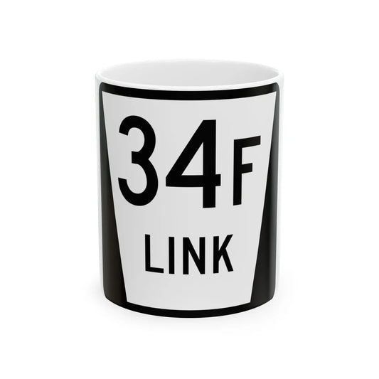 N LINK 34F (Nebraska) (Road Sign) White Coffee Mug 11oz - Go Mug Yourself