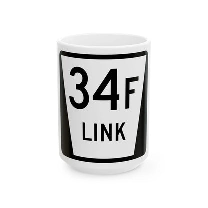 N LINK 34F (Nebraska) (Road Sign) White Coffee Mug 15oz - Go Mug Yourself