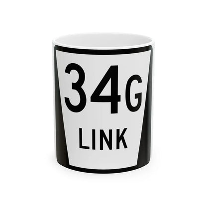 N LINK 34G (Nebraska) (Road Sign) White Coffee Mug 11oz - Go Mug Yourself