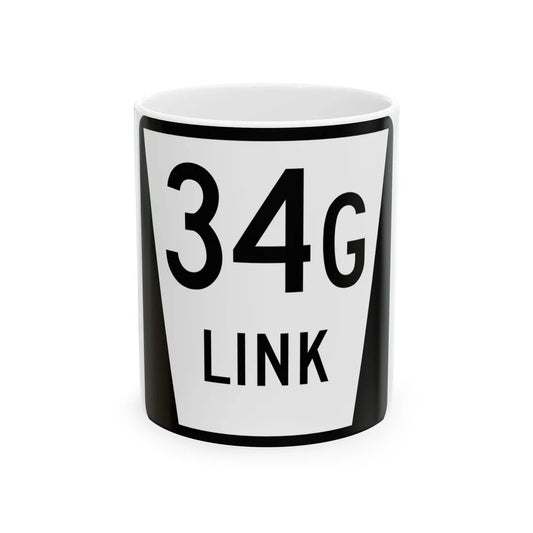 N LINK 34G (Nebraska) (Road Sign) White Coffee Mug 11oz - Go Mug Yourself