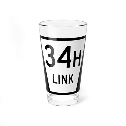N LINK 34H (Nebraska) (Road Sign) Pint Glass 16oz 16oz - Go Mug Yourself