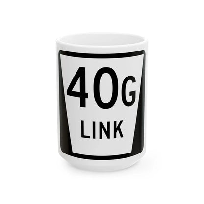 N LINK 40G (Nebraska) (Road Sign) White Coffee Mug 15oz - Go Mug Yourself