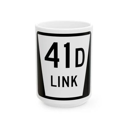 N LINK 41D (Nebraska) (Road Sign) White Coffee Mug 15oz - Go Mug Yourself