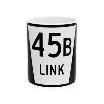 N LINK 45B (Nebraska) (Road Sign) White Coffee Mug 11oz - Go Mug Yourself