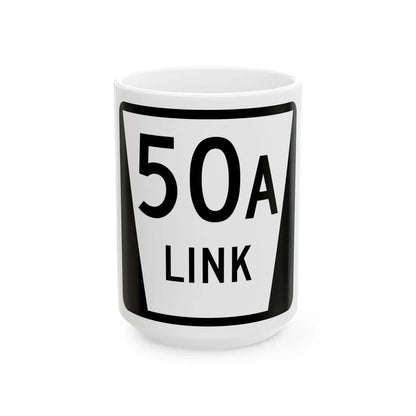 N LINK 50A (Nebraska) (Road Sign) White Coffee Mug 15oz - Go Mug Yourself