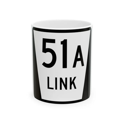 N LINK 51A (Nebraska) (Road Sign) White Coffee Mug 11oz - Go Mug Yourself