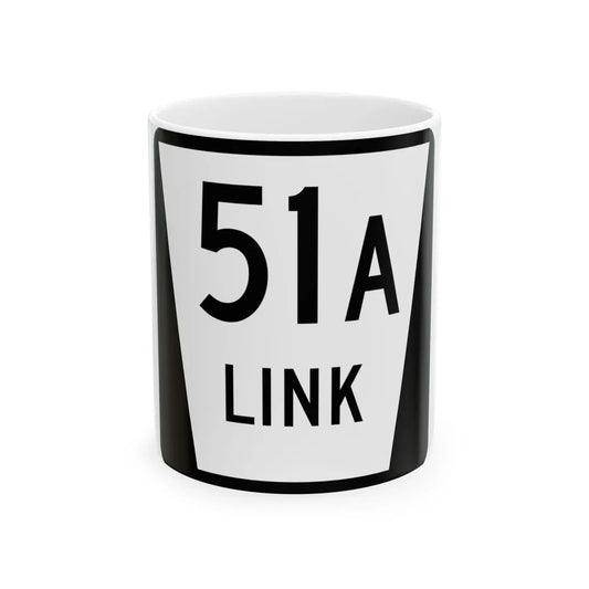 N LINK 51A (Nebraska) (Road Sign) White Coffee Mug 11oz - Go Mug Yourself