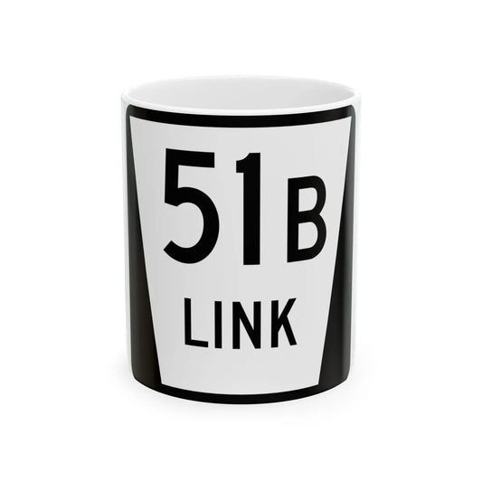 N LINK 51B (Nebraska) (Road Sign) White Coffee Mug 11oz - Go Mug Yourself