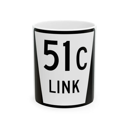 N LINK 51C (Nebraska) (Road Sign) White Coffee Mug 11oz - Go Mug Yourself